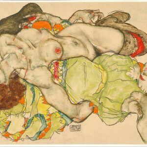 Egon Schiele, Dos mujeres echadas y entrelazadas, 1915