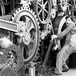 Charlie Chaplin, Escena del film “Modern Times”, 1936